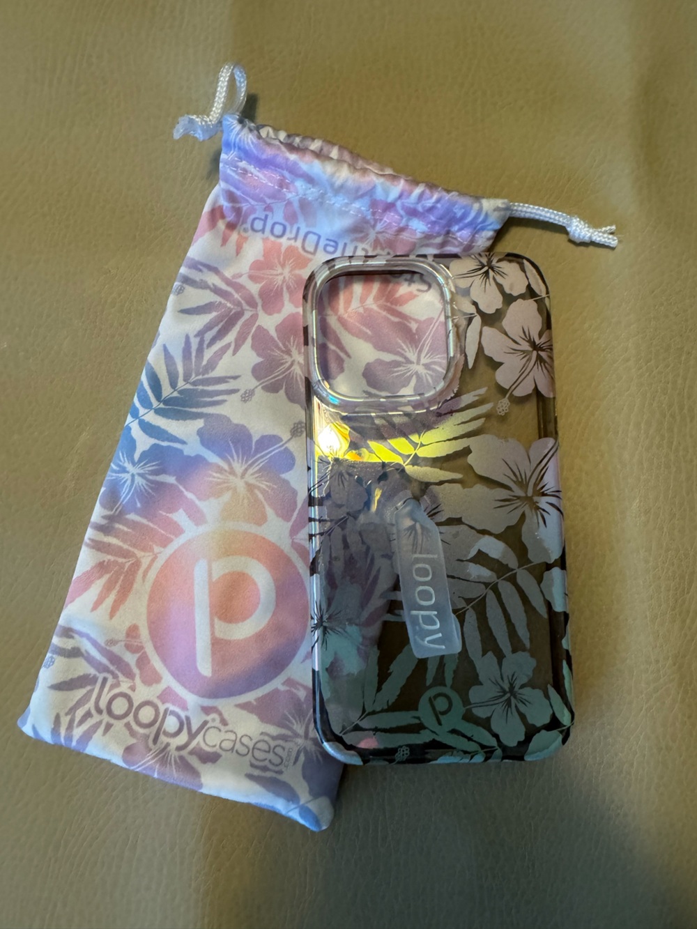Loopy Case Clear Floral Phone Case with Pink and Purple Accent - iPhone 15 Pro!